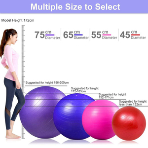 Pelotas de Yoga de PVC Ecológicas Antideslizantes de 45 cm, 55 cm, 65 cm, 75 cm y 85 cm <span class=keywords><strong>para</strong></span> Ejercicios de Fitness, Yoga y <span class=keywords><strong>Pilates</strong></span> - Product Image 4
