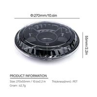Fournisseur chinois de boîtes d'emballage jetables en PET pour salades et fruits, boîte à salade ronde en plastique à compartiments multiples avec couvercle