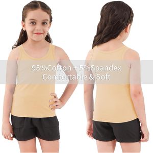 Camiseta sin mangas de algodón para niñas, cuello redondo, elástica, para edades de 2 a 14 años - Product Image 4