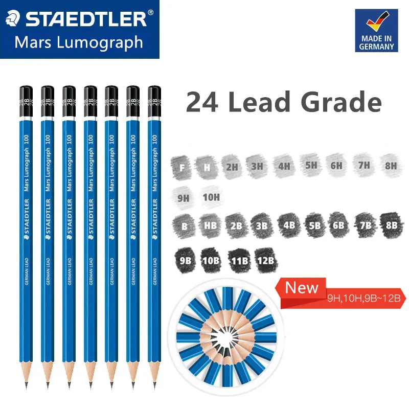 1 pc Blue Barrel Staedtler Mars lumografo disegno e schizzi matite 24 diversi gradi disponibili