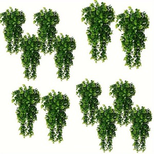 Guirlandes suspendues artificielles en eucalyptus Sunshine Flower Language pour décoration extérieure, verdure, plante en plastique à 45 mailles pour montage mural - Product Image 3