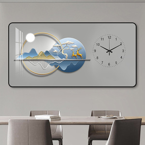 2024 hiện đại sang trọng động vật Motif Perpetual lịch thiết kế đồng hồ điện tử treo tranh vải in phòng ăn khách - Product Image 1