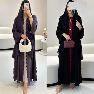 Abaya de Lino Turco <span class=keywords><strong>M</strong></span>-125 para Mujer, Abertura Frontal, Manga Larga, Largo hasta el Tobillo, Corte Holgado para Uso Diario y Fiestas - Product Image 2