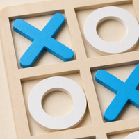 Jeu de Tic Tac Toe en Bois Montessori Portable pour Enfants, Jouet Éducatif pour l'Apprentissage Précoce
