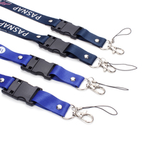Lanyard Leher Promosi Pabrik Terbaru 2022, Sablon Silkscreen Poliester, Gantungan Kunci untuk Tempat Kartu Identitas dengan Logo Kustom