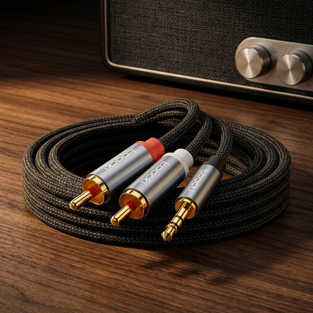 Toocki 3.5mm Male to Male AUX Cable Gold Plated Connector Anti-Oxidation Durable Conductive Audio Cord for Phone
