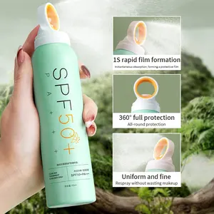 OEM/ODM formule personalizzate all'ingrosso protezione solare Aerosol SPF 50 protezione solare superiore piccola apertura in alluminio può Spray protezione solare