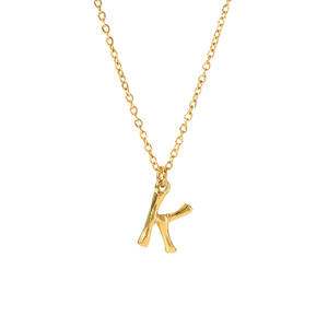 Vente en gros de colliers en acier inoxydable sans décoloration collier à chaîne cubaine en plaqué or 18 carats avec pendentif lettre <span class=keywords><strong>Initia</strong></span> - Product Image 5