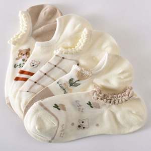 Nuevos calcetines de encaje de algodón elegantes para mujer, estilo fino de verano, con malla, tacón grande, calcetines cortos, medias de boca baja - Product Image 1