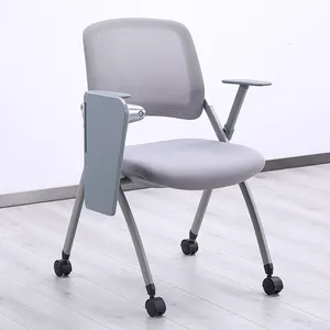 Guangdong Wholesale college university school training chair with casters classroom single student study plastic foldable chair