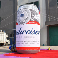 Modèle de canette de bière gonflable géante Budweiser en PVC et nylon Accessoires d'affichage publicitaire extérieur pour la promotion de la marque Accessoire pour souffleur d'air