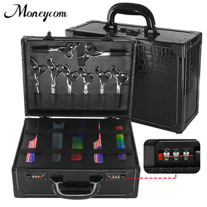 Mallette professionnelle de barbier noir mat robuste, <span class=keywords><strong>valise</strong></span> pour tondeuse et accessoires, verrouillage de sécurité à combinaison - Product Image 1