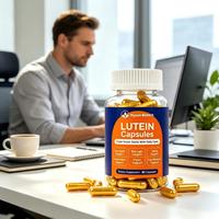 Capsules végétaliennes à base de plantes de lutéine et de zéaxanthine, 60 à 180 unités en flacon/bocal, pour le soutien de la vision et la protection contre la lumière bleue.