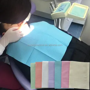 Einweg wasserdichte Poly Backed Premium Patienten tuch Dental Lätzchen 10 Farben