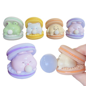 Cute Animal Macaron <b>Bubble</b> Blowing Squishy Toy PVC Stress Relief Prank Toy for <b>Kids</b> Adults - Product Image 6
