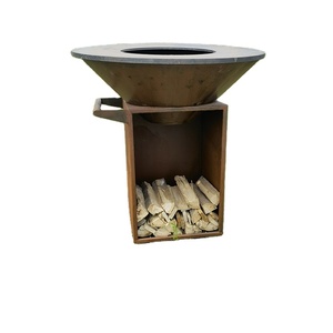Parrilla Eléctrica de Acero Corten con Brasero, Parrilla Rectangular de Carbón para Exteriores, para <span class=keywords><strong>Leña</strong></span> - Product Image 1