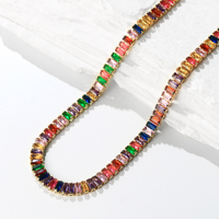 VANFI Style simple couleur Zircon 18K or cuivre collier de tennis femme fiançailles accessoires de fête