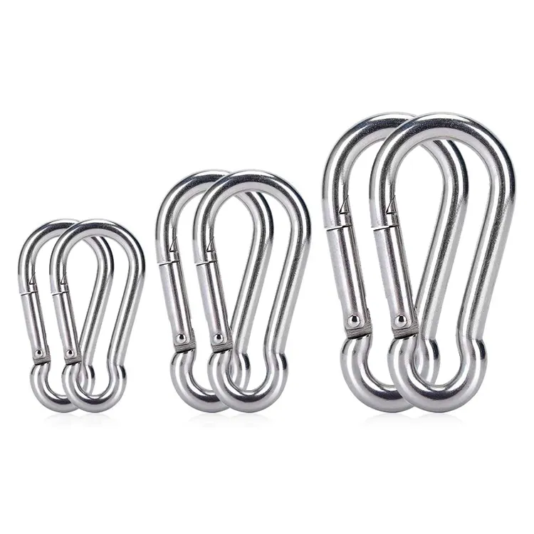 Wholesale outdoor heavy duty 1.5inch 3inch 4inch DIN5299C 4*40mm-14*180mm 304 316 stainless steel metal carabiner clip and hook