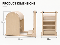 Machine de Pilates en bois d'érable en gros, modèle Ladder Barrel, durable, réglable, design écologique, pour usage en studio de Pilates, garantie 3 ans