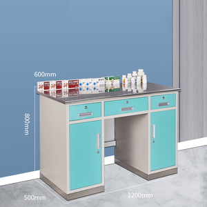 <span class=keywords><strong>Armoire</strong></span> de Rangement Médical - Comptoir de Distribution pour <span class=keywords><strong>Pharmacie</strong></span> Hospitalière et Clinique avec Base en Acier Inoxydable et Roulettes - Product Image 2