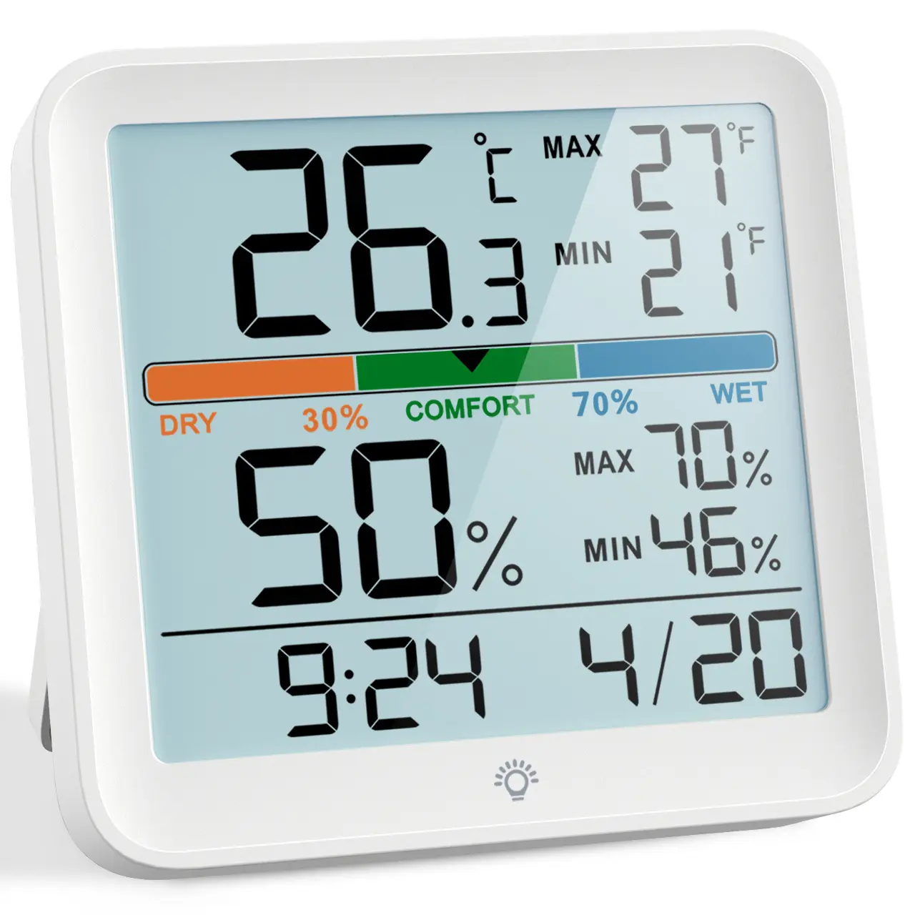 HEDAO HD5275 New arrival Touch color screen Temperature hygrometer bedroom thermometer