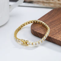 Pulsera de tenis vintage francesa de plata de ley 925 con circonitas multicolor chapadas en rodio y oro de 14K (opcional), joyería fina, regalo