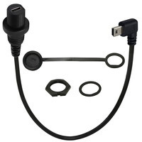 Cable de extensión de Panel USB B, Cable adaptador de carga de datos Mini 5P a 2, impermeable, 0,3 m, para salpicadero de coche, camión, barco, motocicleta