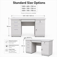 Bureau d'ordinateur multifonctionnel moderne en métal durable et écologique avec rangement pour le bureau, la maison, l'école et l'hôpital