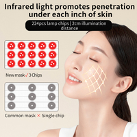 Masque facial LED KKS 7 couleurs pour la luminothérapie, anti-rides et blanchissant, lumière rouge proche infrarouge pour la maison, le travail, les voyages et le yoga