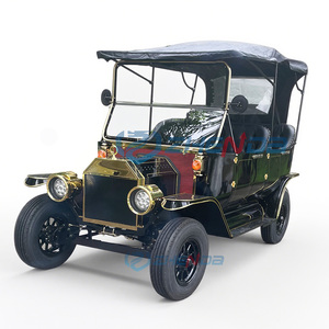Auto Clásico Eléctrico Negro de Alta Gama para Turismo, con Capota Negra y Asientos Negros - Product Image 2