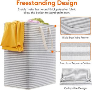 2 gói 80L lớn ráp giặt giỏ freestanding quần áo không thấm nước cản trở dễ dàng thực hiện xử lý phòng ngủ Đại Học - Product Image 3