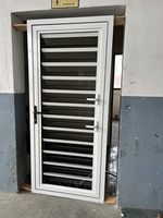 Persienne en verre trempé à cadre en aluminium jalousie personnalisée persienne réglable avec barre de sécurité Volets extérieurs Portes à vendre