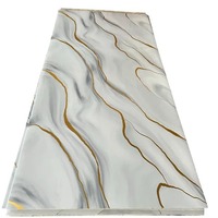 Plaque murale décorative intérieure en PVC marbré brillant UV, ignifuge et imperméable, pour hôtels et maisons
