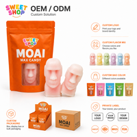 Moai Wax Candy Enkelvoudige Verpakking, Novelty Vloeibare Vulling, 3D Steenkop Kauwgom Snoepjes