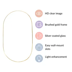 Miroir mural décoratif de luxe avec cadre élégant en verre réfléchissant transparent pour la décoration intérieure de la maison, de l'hôtel et du bureau - Product Image 6