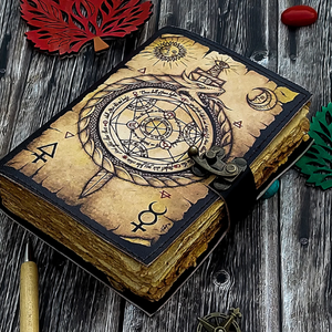 Diario de Cuero Ouroboros Transmutation, Libro de Hechizos de Alquimia, Libro de Sombras, Mini Cuaderno de Dibujo Ecológico en Blanco para Viajes, Regalo - Product Image 3