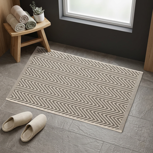 Soma Gray Recycled Cotton Rug Handwoven Indoor Floor <b>Mat</b> 50x80 cm - Product Image 3