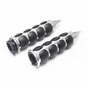 Poignées de guidon de moto en aluminium noir argenté 22 mm 25 mm compatibles avec Harley - Product Image 3