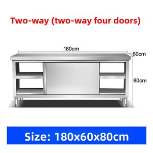 Mesa de Trabajo con Puerta Corredera de Acero Inoxidable Integralmente Soldada, Mueble de Cocina, Mesa de Preparación para Restaurante, Uso Comercial - Product Image 6
