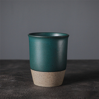 Tasse à café expresso en céramique avec logo personnalisé, poterie grossière, design classique, tasse à boire pour la maison et le restaurant