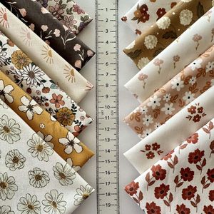 Vintage Floral <b>Patchwork</b> Cotton Fabric Set 100 Percent Cotton Pre Cut Squares With Eco Digital Printing - Product Image 5