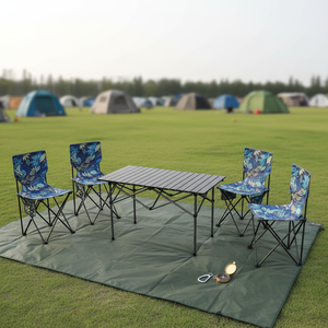 Portable Folding Camping <b>Table</b> and Chair Set Modern Outdoor Furniture for BBQ <b>Picnic</b> Events - Product Image 1