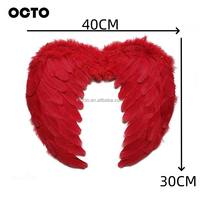 Costumes d'ailes d'ange de plume d'enfant rouge noir blanc de conception personnalisée 40*30CM