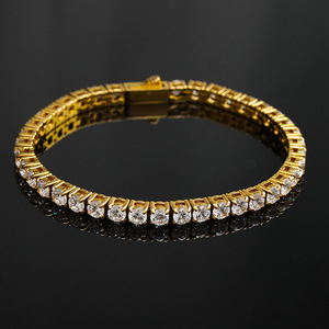 Pulsera <span class=keywords><strong>de</strong></span> Tenis Clásica <span class=keywords><strong>de</strong></span> Acero Inoxidable con Baño <span class=keywords><strong>de</strong></span> Oro Real <span class=keywords><strong>de</strong></span> 14K y 18K y Circonita Cúbica 5A, Joyería <span class=keywords><strong>de</strong></span> <span class=keywords><strong>Moda</strong></span>, Regalo Moderno para Mujeres y Hombres - Product Image 3