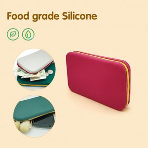 Waterproof Toiletry Cosmetic <b>Makeup</b> Bags Handle Coins Purse Durable <b>Brush</b> Pouch <b>Case</b> Bag Silicone Handbag - Product Image 6
