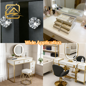 Tiradores de acrílico con detalles en latón para cajones, pomos para cómodas y manijas para puertas de gabinetes - Precio al por mayor - Product Image 4