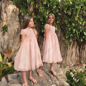 Atacado Summer Boutique irmã família Tulle Crianças para Meninas Womens Floral Elegant Dress Vestidos Elegantes para Meninas - Product Image 4