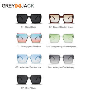 Nuevas Gafas de Sol de Gran Tamaño con Marco Poligonal Estilo Europeo Americano para Mujer, UV400 TR90, Lentes Grises TAC Tipo 3 - Product Image 3