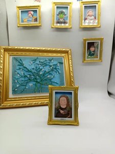 Stile europeo cornice d'oro famoso mondo pittura resina magnete creativo personalizzato <span class=keywords><strong>Mona</strong></span> <span class=keywords><strong>Lisa</strong></span> Desktop ornamento - Product Image 4