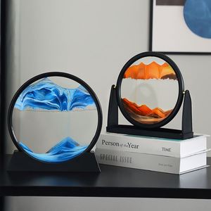 Art du sable dynamique 3D, peinture de sable du désert qui coule, image de sable en mouvement, sable mouvant dynamique, paysage naturel encadré - Product Image 3